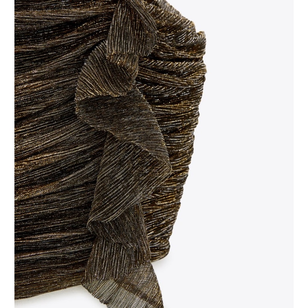 Zara Gold Thread Ruffled Top - Picture 4 of 12